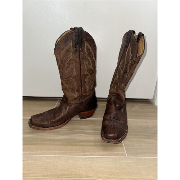 Justin cowboy boots mens 9 D Western Distressed Vintage Goat Leather main image 7